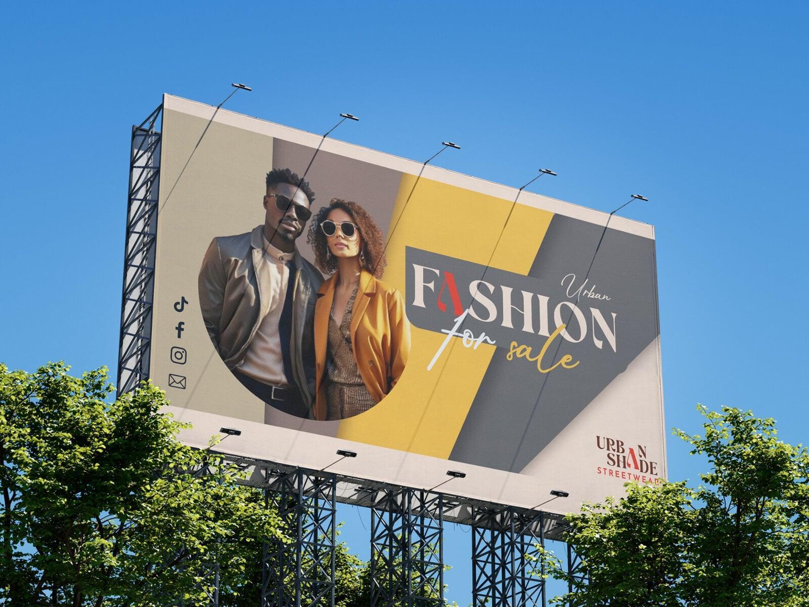 Urban Shade Billboard Mockup